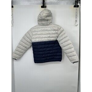 Eddie Bauer Reversible Down Puffer Jacket Kids L 14/16  Hooded Full Zip‎ Pockets